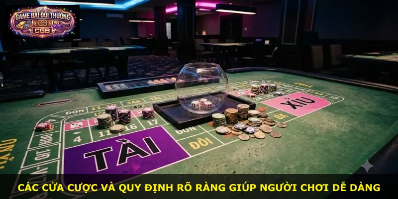 Các cửa cược và quy định rõ ràng giúp người chơi dễ dàng