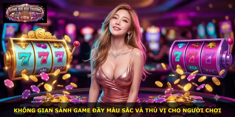 Không gian sảnh game đầy màu sắc và thú vị cho người chơi