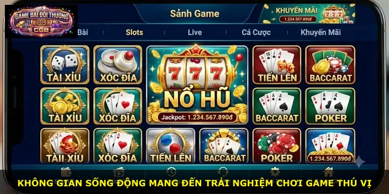 Không gian sống động mang đến trải nghiệm chơi game thú vị