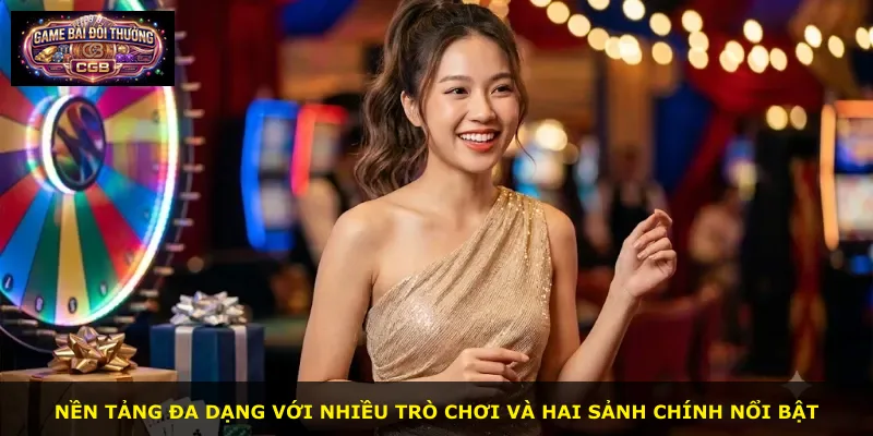 Nền tảng đa dạng với nhiều trò chơi và hai sảnh chính nổi bật