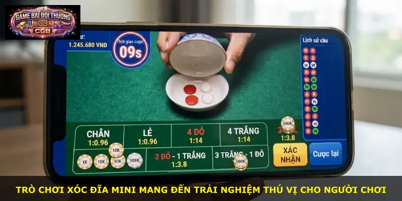 Trò chơi xóc đĩa mini mang đến trải nghiệm thú vị cho người chơi